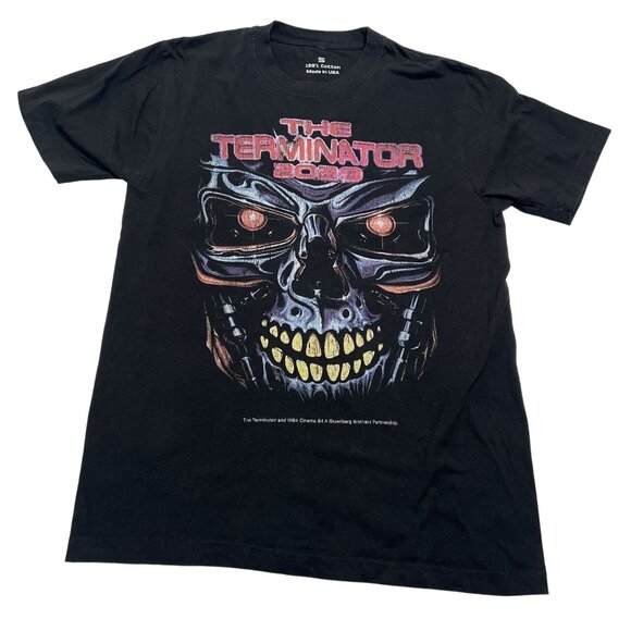 Vintage The Terminator 2029 PC Game Graphic T-Shirt in Black - Picture 1 of 3